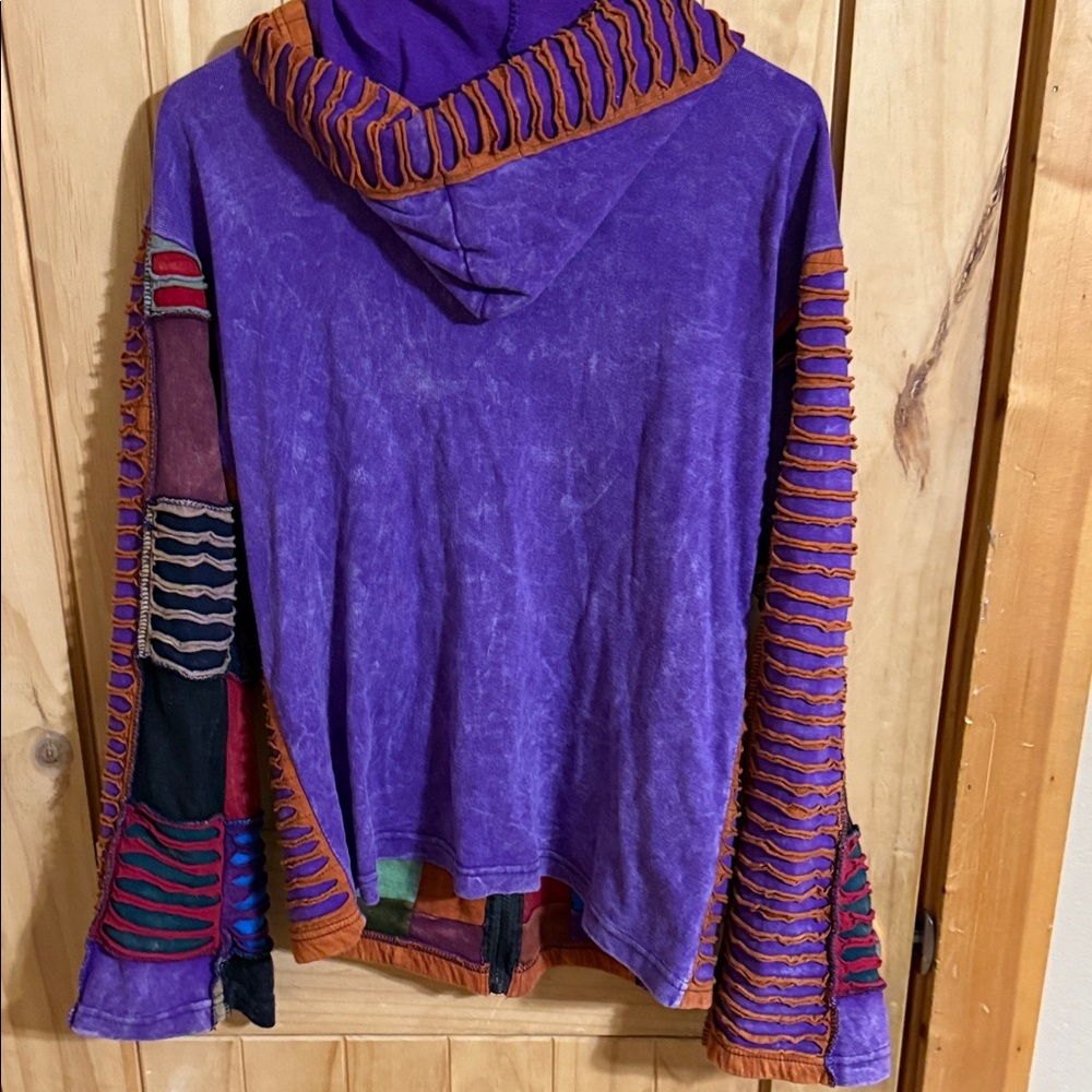 India Boutique Colorful Patchwork Hoodie - Picture 4 of 8